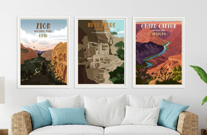 Mesa Verde National Park, National Park Wall Art, Poster, Unframed Map World Vibe Studio 