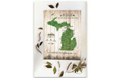 Michigan State Park Map, Canvas, Push Pin Map World Vibe Studio 