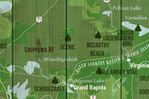 Minnesota State Park Map, Canvas, Pin Board Map World Vibe Studio 