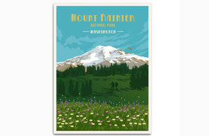 Mount Rainier National Park, Maine, National Park Prints, Unframed Map World Vibe Studio 