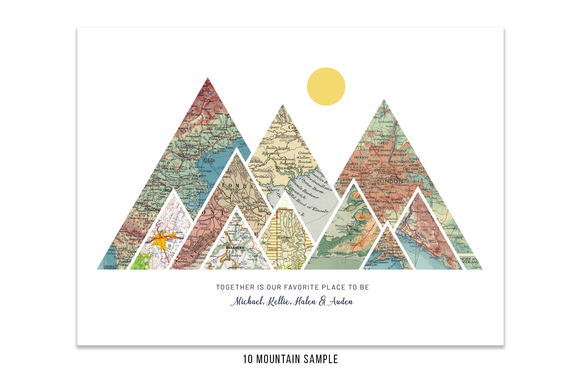 Valentines Day Gift For Husband, Romantic Valentines Day Gift For Him, Vintage Map Scans Map World Vibe Studio 20X30 10 Mountains 