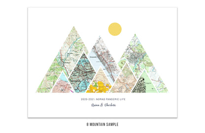 Valentines Day Gift For Husband, Romantic Valentines Day Gift For Him, Vintage Map Scans Map World Vibe Studio 16X20 8 Mountains 