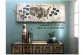 National Parks Memory Board, Canvas Map Push Pin Style, Tan Map World Vibe Studio 