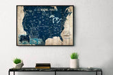 National Parks Map, Navy, National Park Decor, Unframed Map World Vibe Studio 