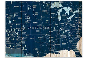 National Parks Map, Navy, National Park Decor, Unframed Map World Vibe Studio 