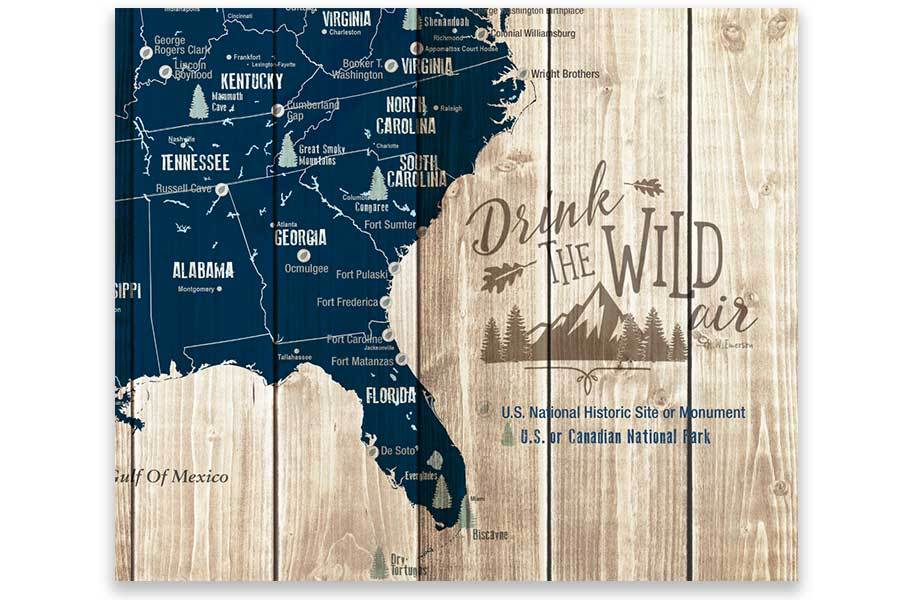 National Parks Map, Navy, National Park Decor, Unframed Map World Vibe Studio 