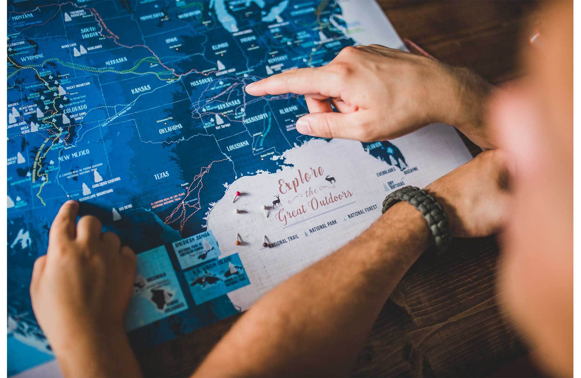 National Trails of USA, Poster Map World Vibe Studio 