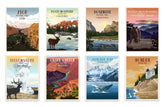 Lassen Volcanic National Park, California, National Park Posters, Unframed Map World Vibe Studio 