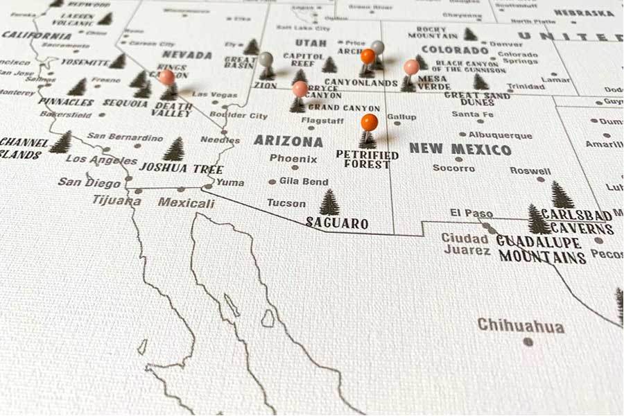 White and Gray Canvas Board, Track your Quest Map World Vibe Studio 