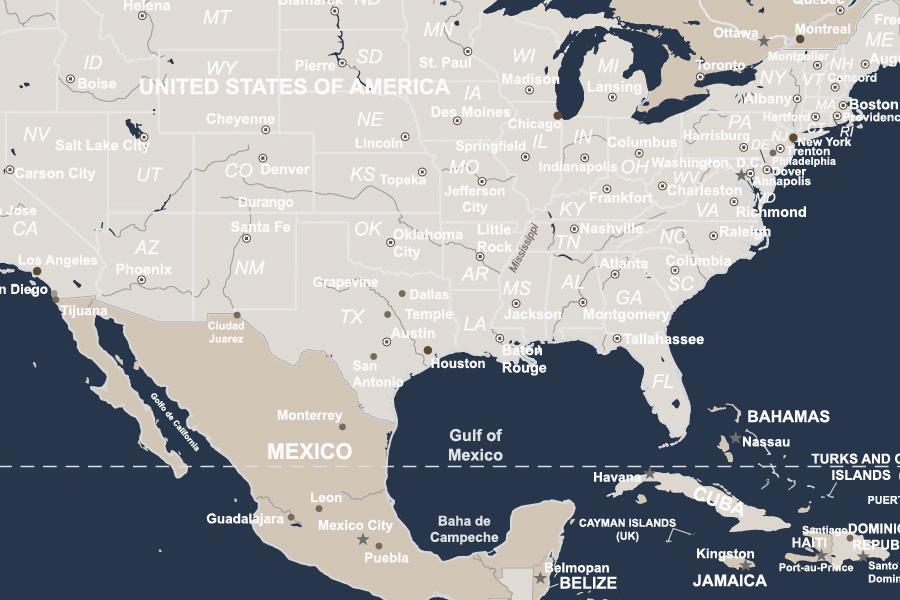 World Map Poster, Navy and Cream, Unframed Map World Vibe Studio 
