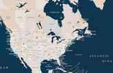 World Map Canvas, Navy, Push Pin Map Map World Vibe Studio 
