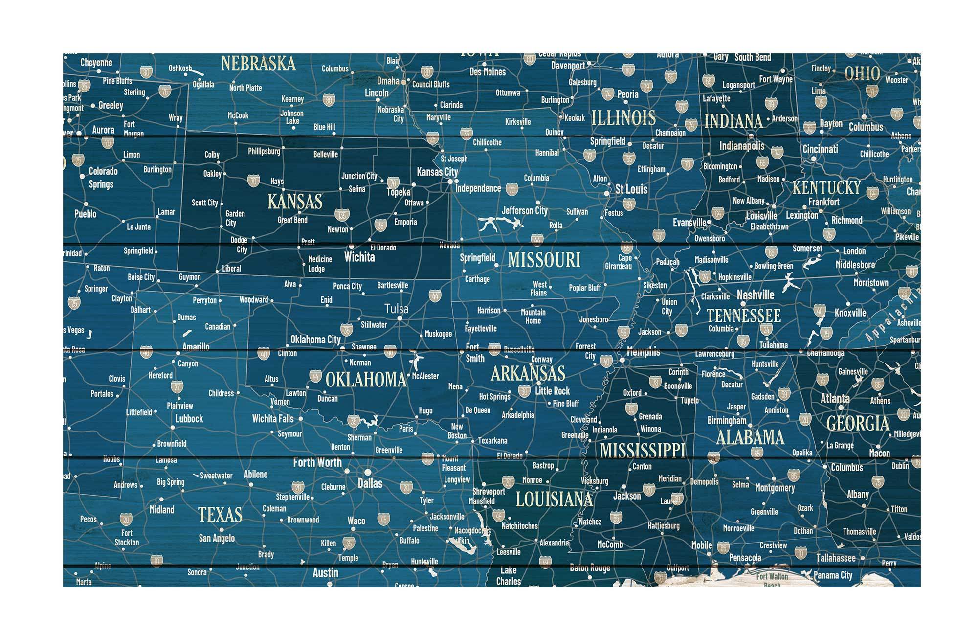 Push Pin Canvas Map, USA Road trip, Personalized Map World Vibe Studio 