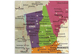 New England Map, Push Pin Style, Framed Map World Vibe Studio 