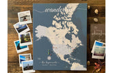 North America Canvas Map, Push Pin Wall Map Map World Vibe Studio 