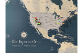 North America Canvas Map, Push Pin Wall Map Map World Vibe Studio 