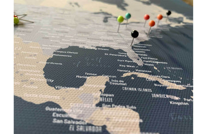 North America Canvas Map, Push Pin Wall Map Map World Vibe Studio 
