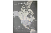 North America Canvas Map, Push Pin Wall Map Map World Vibe Studio 