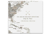 North America Map with Caribbean Islands, Poster Map World Vibe Studio 