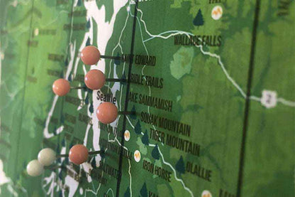 Alaska State Park Map, Push Pin Canvas, Personalized
