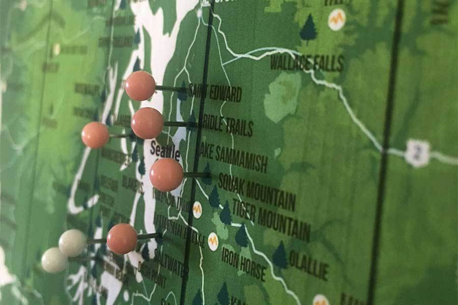 Map of Florida State Parks, Canvas Push Pin Board Map World Vibe Studio 
