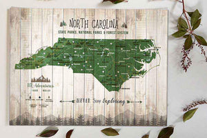 North Carolina State Park Map, Custom options Map World Vibe Studio 