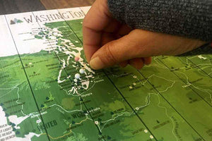 Michigan State Park Map, Canvas, Push Pin Map World Vibe Studio 