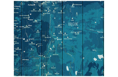 Northwest State Park Map, Washington and Oregon Poster Map World Vibe Studio 