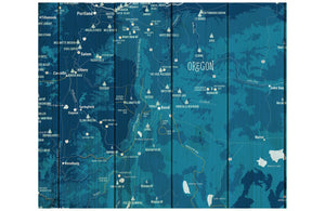 Northwest State Park Map, Washington and Oregon Poster Map World Vibe Studio 