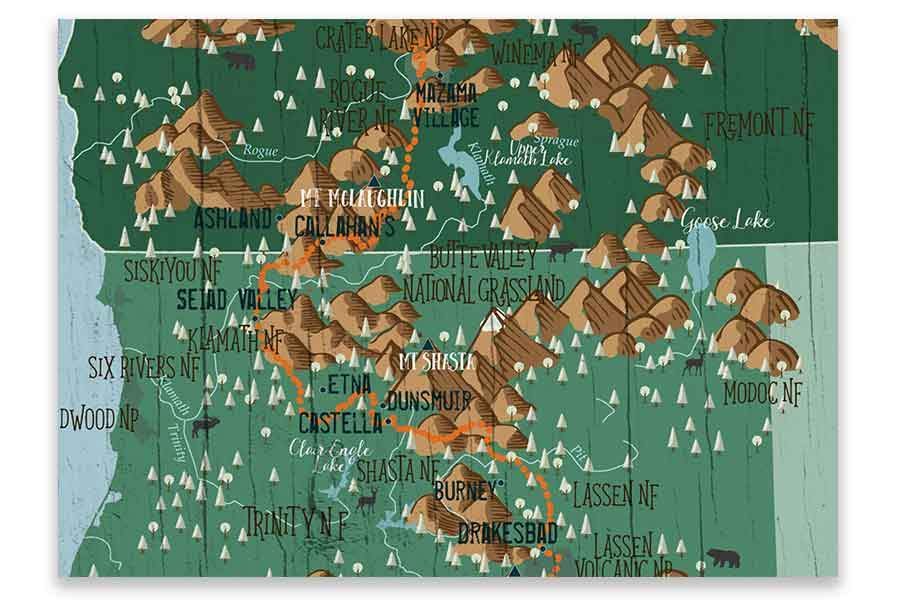 Pacific Crest Trail Map Poster Map World Vibe Studio 