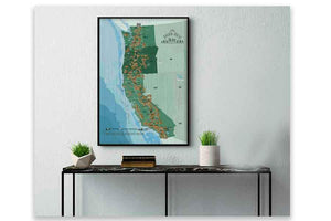 Pacific Crest Trail Map Poster Map World Vibe Studio 