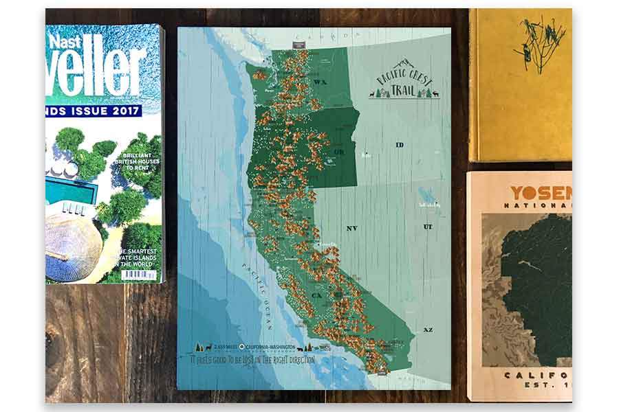 Pacific Crest Trail Map Poster Map World Vibe Studio 