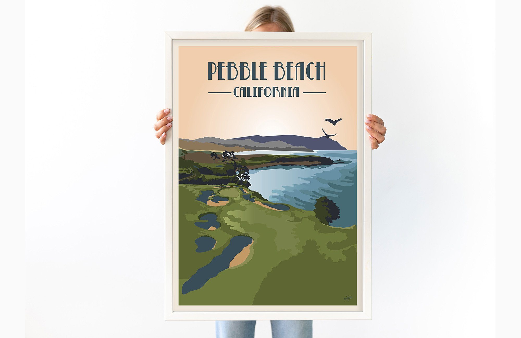Pebble Beach Golf Club Poster, Golf Clubs of America, Unframed Map World Vibe Studio 