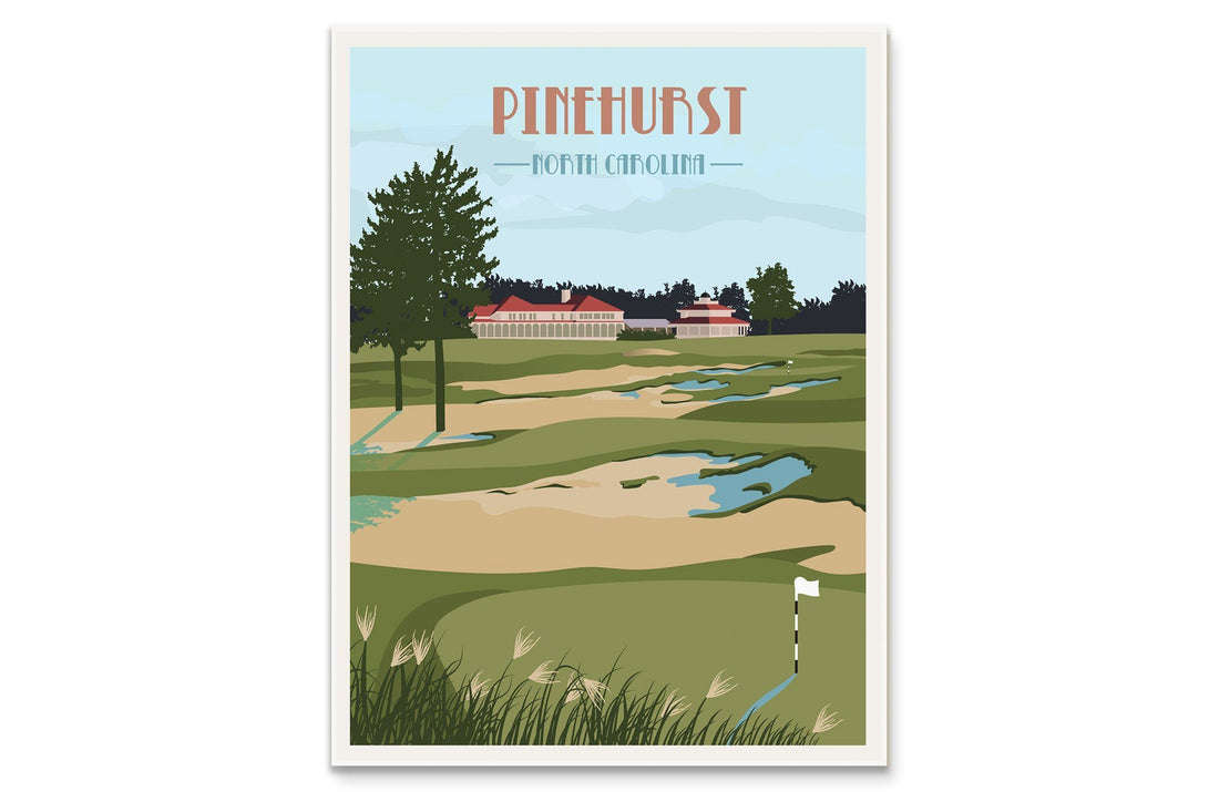 Pinehurst Golf Resort Poster, Golf Clubs of America, Unframed Map World Vibe Studio 