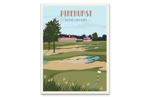 Pinehurst Golf Resort Poster, Golf Clubs of America, Unframed Map World Vibe Studio 