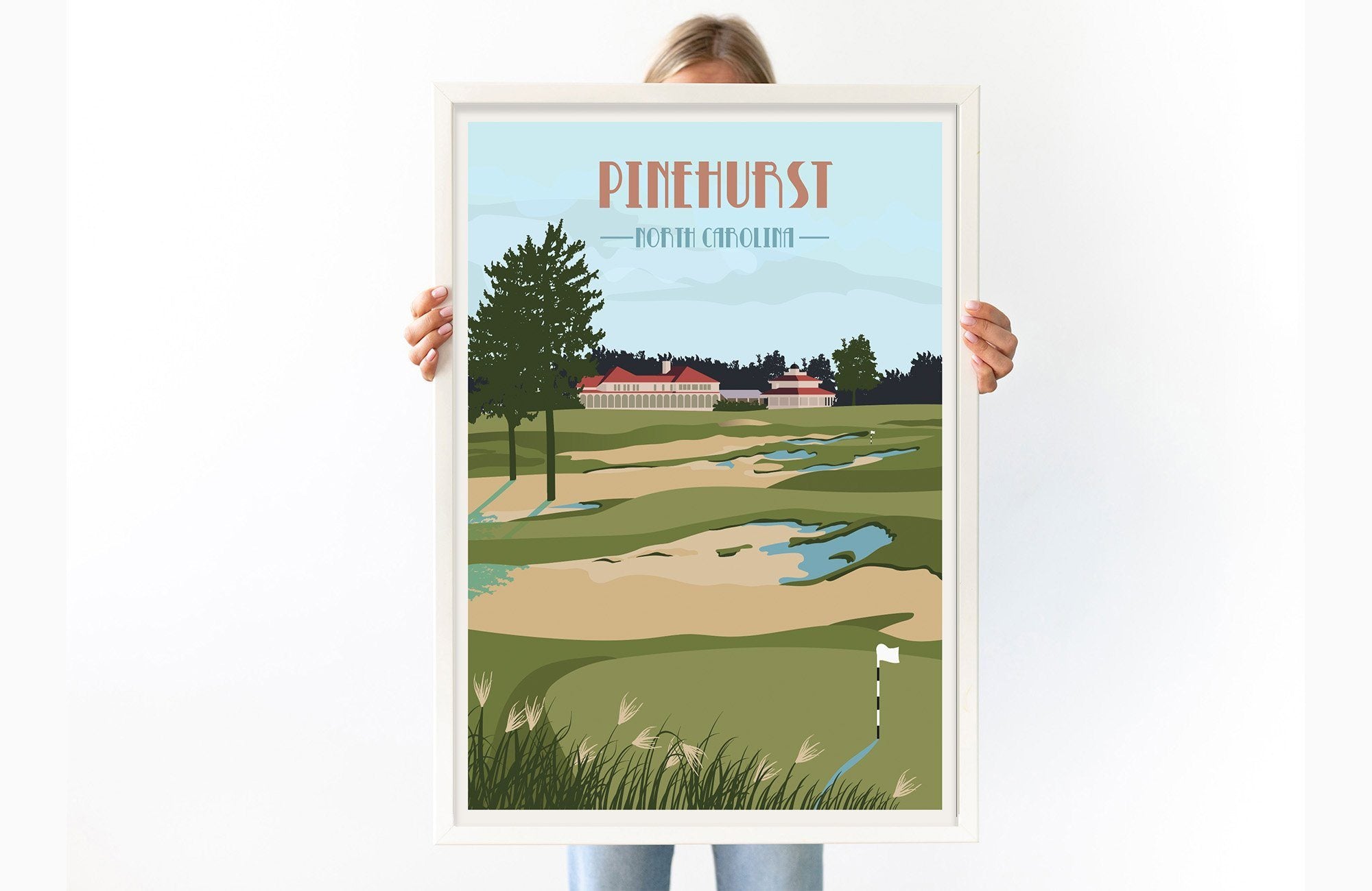 Pinehurst Golf Resort Poster, Golf Clubs of America, Unframed Map World Vibe Studio 