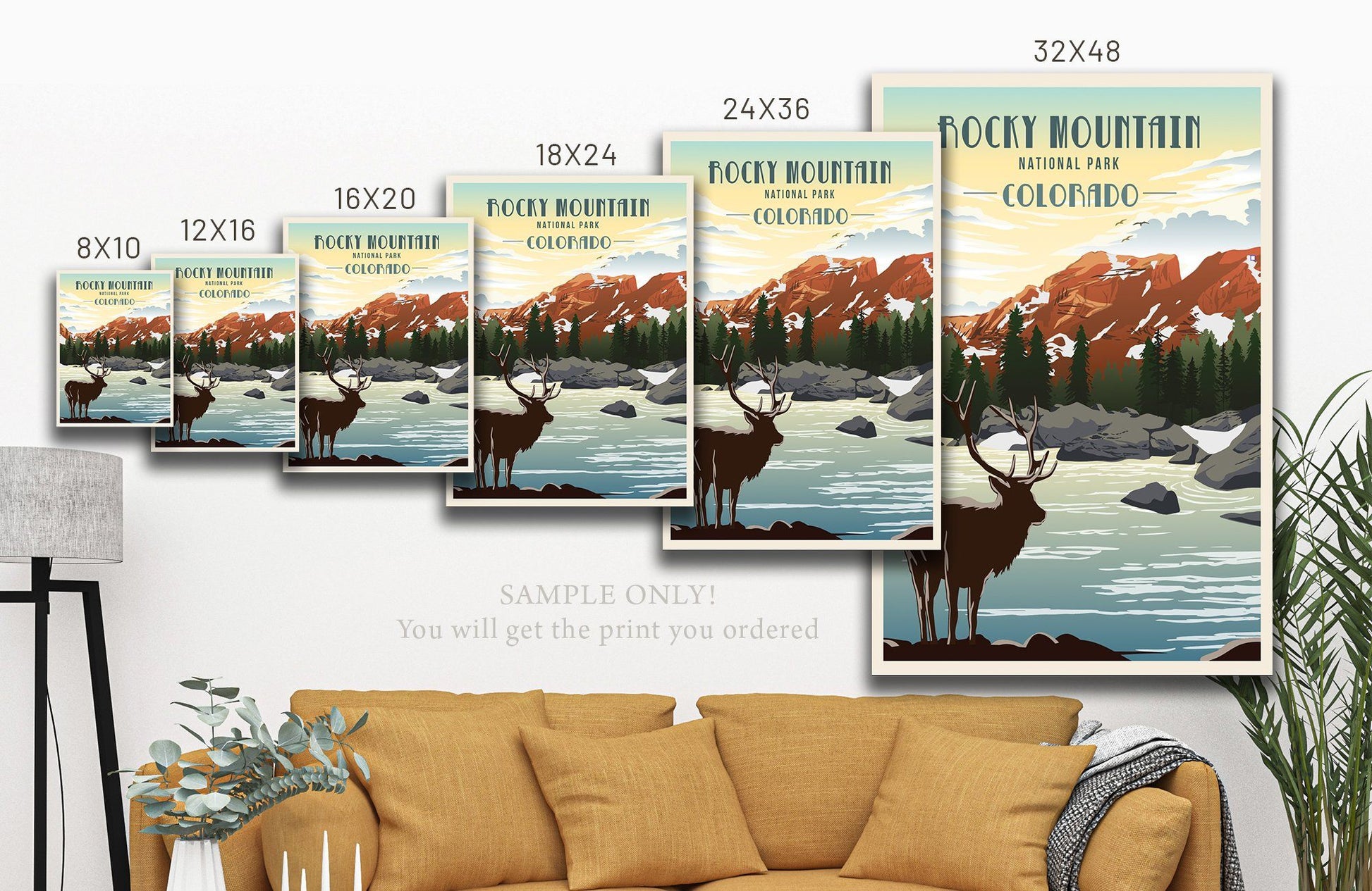 Kings Canyon National Park Poster, California, National Park Posters, Unframed Map World Vibe Studio 
