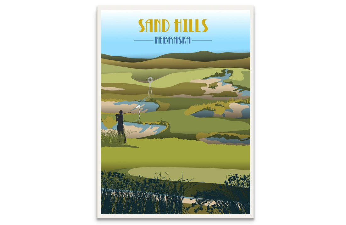Sand Hills Golf Club, Nebraska, Golf Clubs of America, Unframed Map World Vibe Studio 