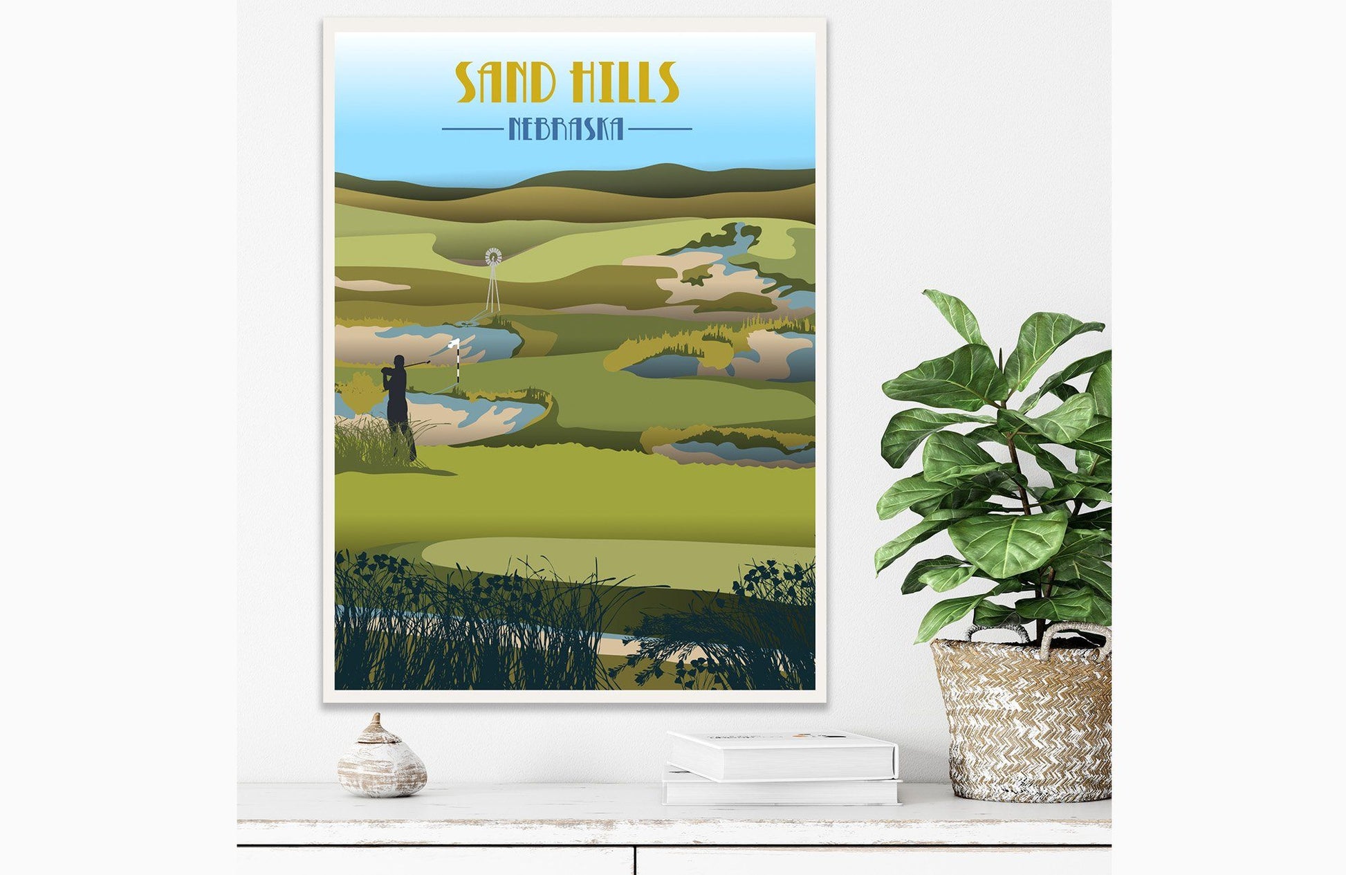 Sand Hills Golf Club, Nebraska, Golf Clubs of America, Unframed Map World Vibe Studio 