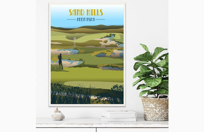 Sand Hills Golf Club, Nebraska, Golf Clubs of America, Unframed Map World Vibe Studio 
