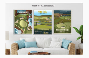 Sand Hills Golf Club, Nebraska, Golf Clubs of America, Unframed Map World Vibe Studio 