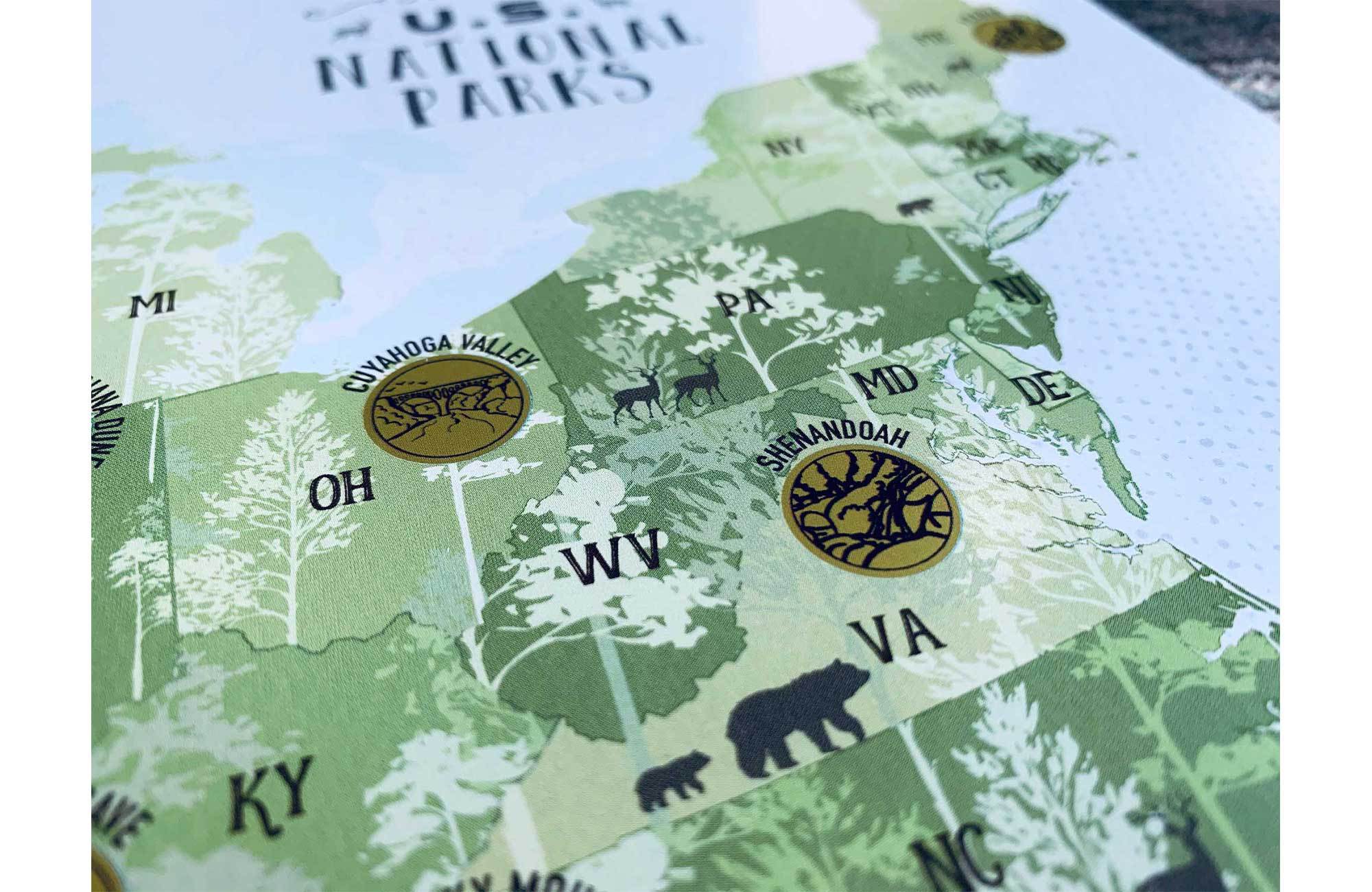Scratch off Map, National Park Poster, 12X18 Inches Map World Vibe Studio 