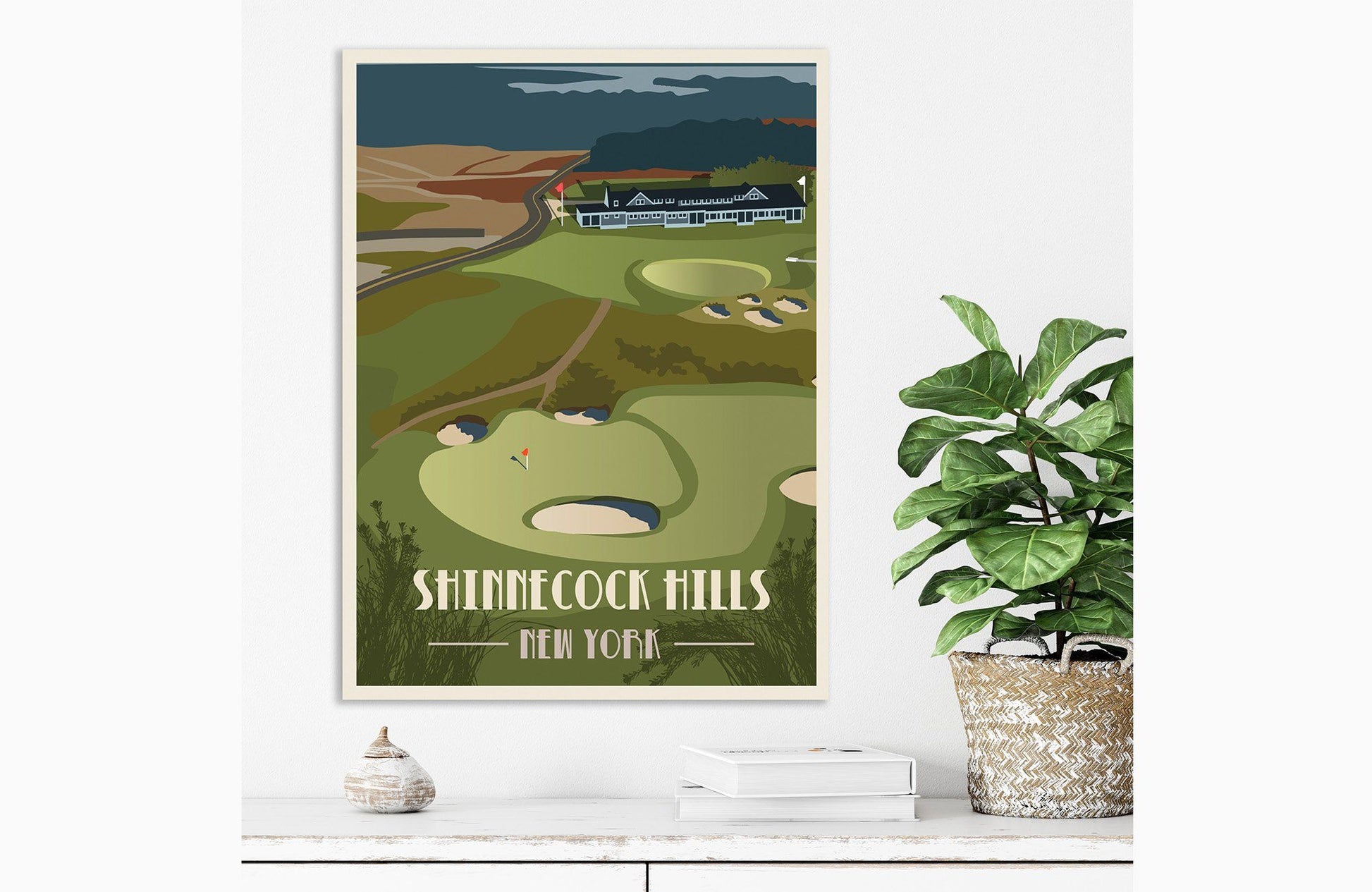 Shinnecock Hills Golf Club Poster, New York Golf Club, Unframed Map World Vibe Studio 