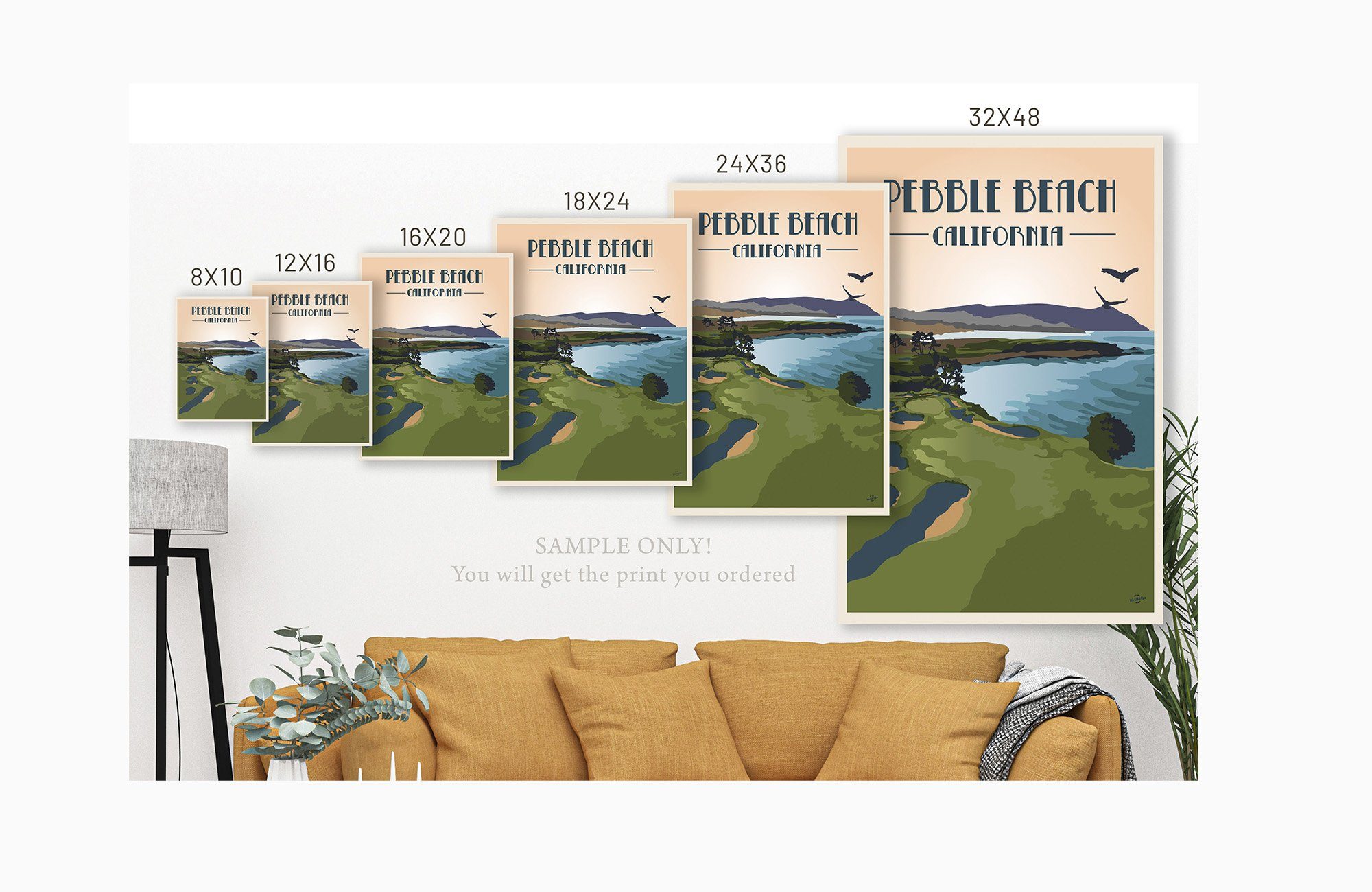 Cypress Point Country Club Golf Poster, Virginia, Golf Clubs of America, Unframed Map World Vibe Studio 