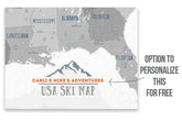 Ski and Snowboarding Map of America, Poster Map World Vibe Studio 