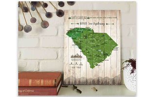 South Carolina State Parks Map, Hiker Gifts Map World Vibe Studio 