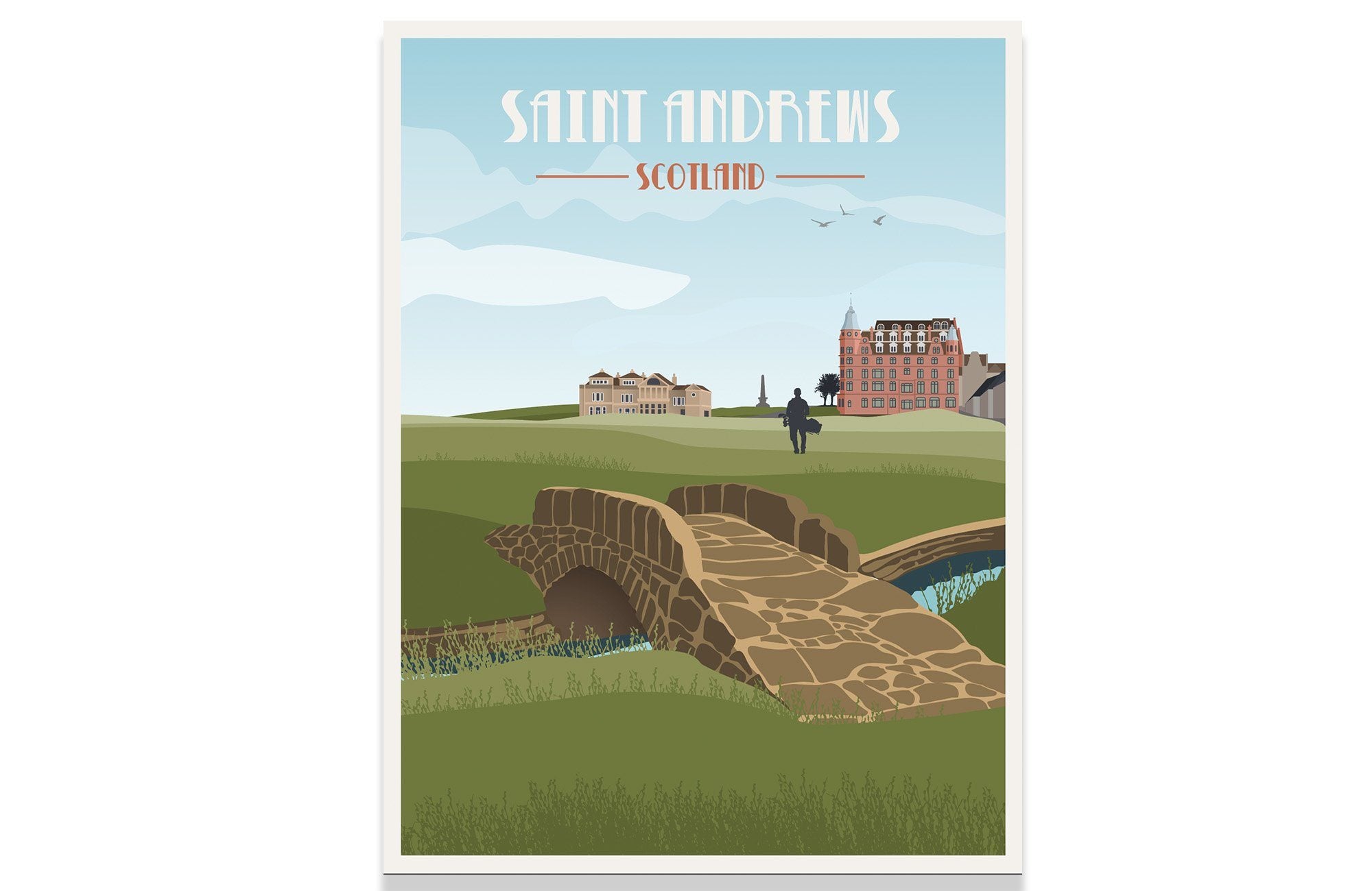 St Andrews Golf Club Poster, Scotland Golf Print, Unframed Map World Vibe Studio 