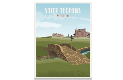 St Andrews Golf Club Poster, Scotland Golf Print, Unframed Map World Vibe Studio 
