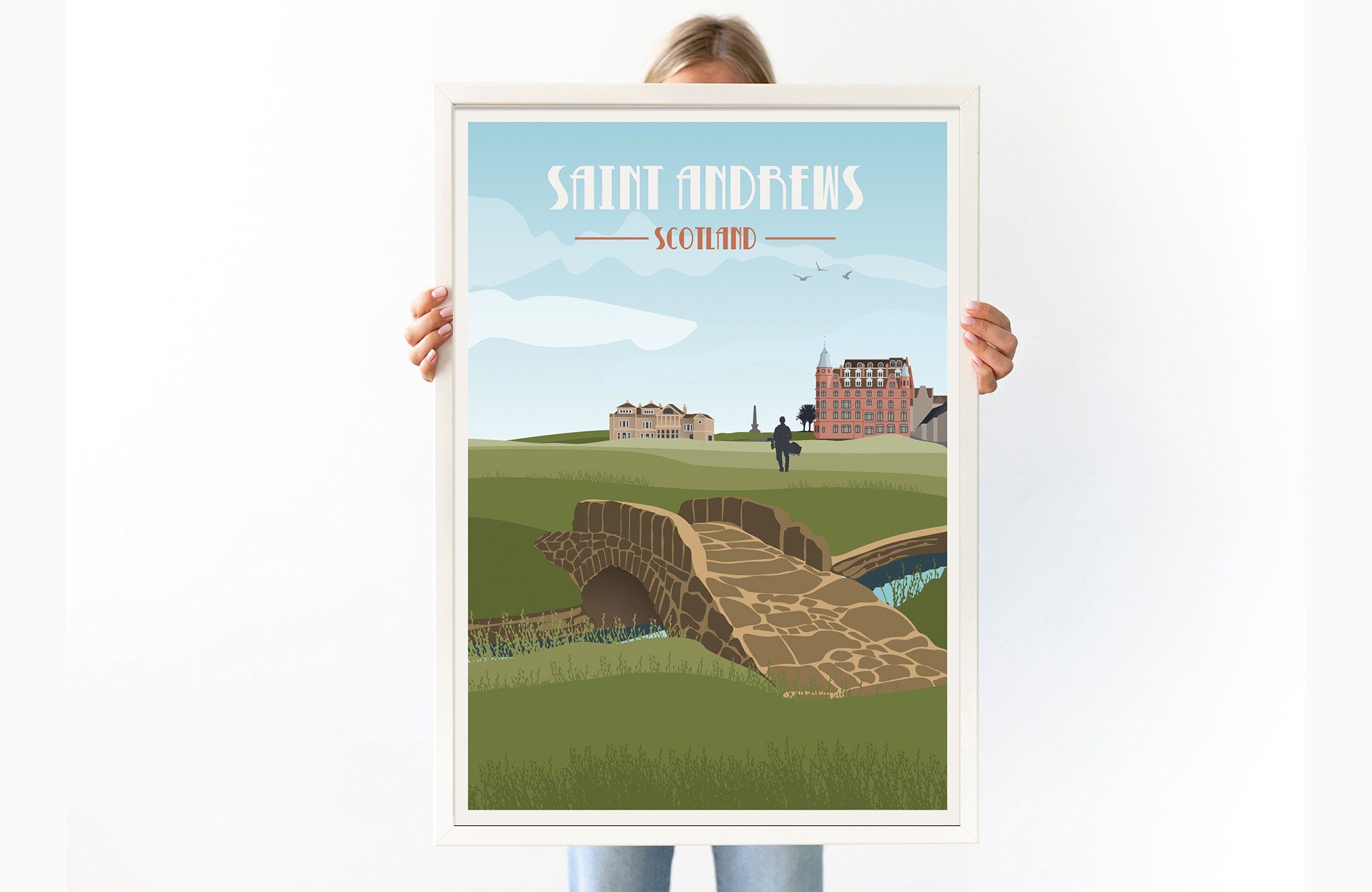 St Andrews Golf Club Poster, Scotland Golf Print, Unframed Map World Vibe Studio 
