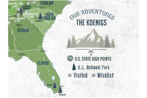 State High Points Map, Top Mountain Elevations Map World Vibe Studio 