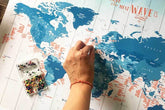 Surfing Map, Foam Mounted with Push Pins Map World Vibe Studio 